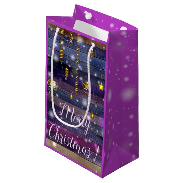 Petit Sac Cadeau Violet vintage (Devant Angle)