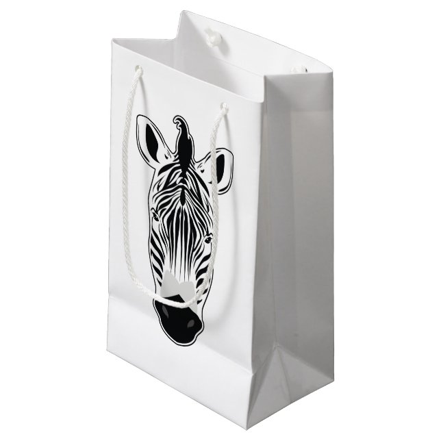 Petit Sac Cadeau Visage Zebra (Devant Angle)