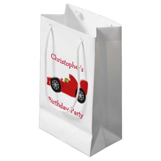 Petit Sac Cadeau Voiture de course (Devant Angle)