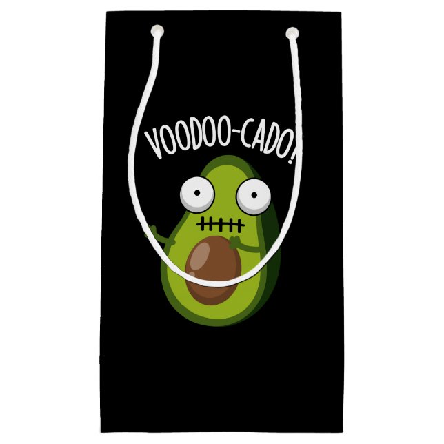 Petit Sac Cadeau Voodoo-cado Amusant Avocado Pun Dark BG (Devant)