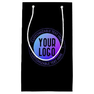 Petit Sac Cadeau Votre logo et dégradé ombré bleu et violet moderne
