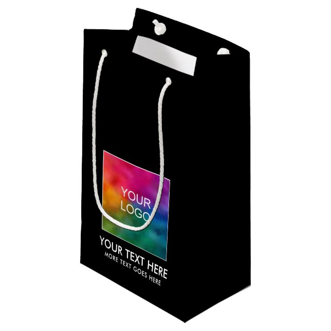Petit Sac Cadeau Votre logo professionnel texte ici Modèle personna (Devant Angle)