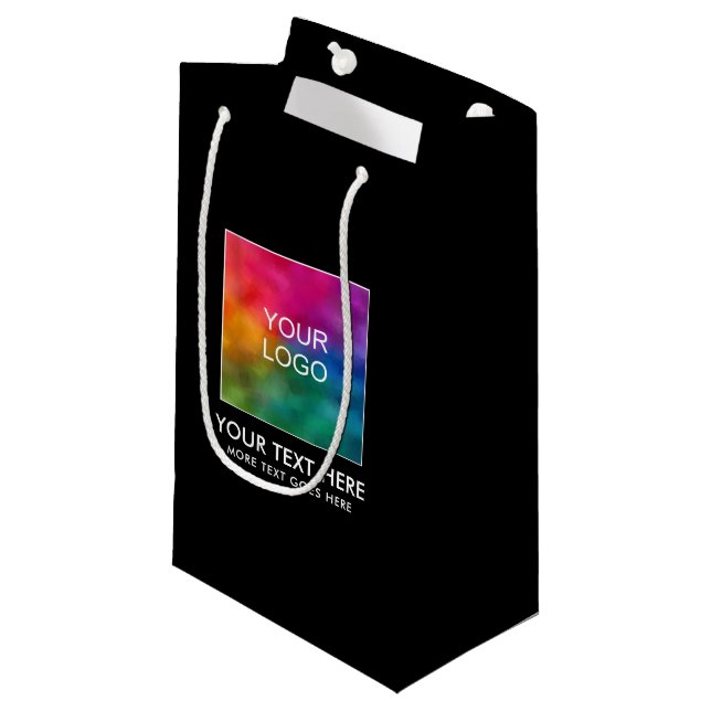 Petit Sac Cadeau Votre logo texte ici Modèle personnalisé promotion (Devant Angle)