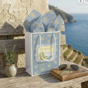Petit Sac Cadeau Vue panoramique de vergers côtiers de la Riviera p