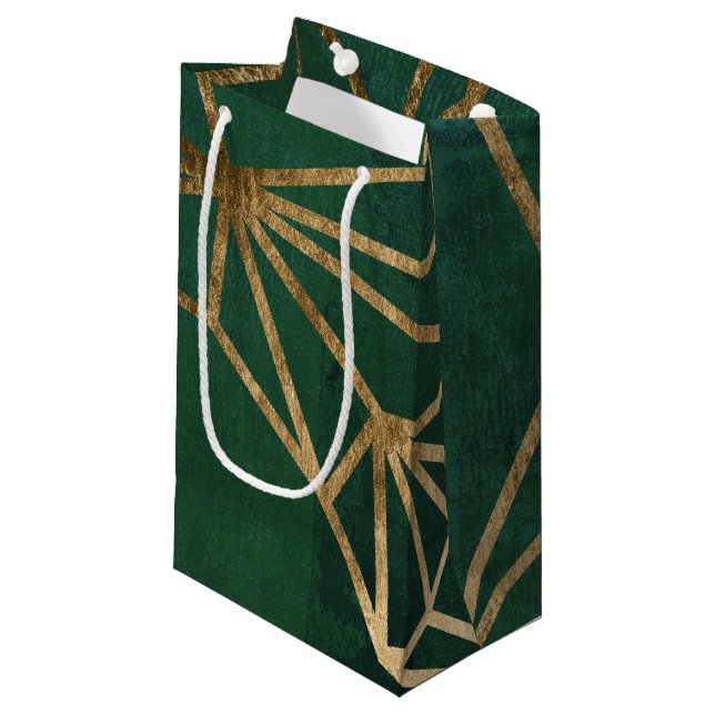 Petit Sac Cadeau Web Gold et Green Jungle (Devant Angle)
