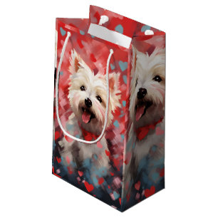 Petit Sac Cadeau West Highland White Terrier Valentines jour