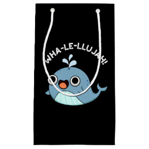 Petit Sac Cadeau Wha-le-llujah Funny Blue Whale Pun Dark BG
