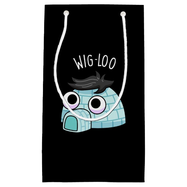 Petit Sac Cadeau Wig-loo Drôle de Pun Igloo Fond Sombre (Devant)