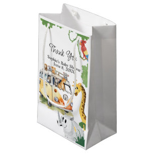 Petit Sac Cadeau Wild Wheels Safari Animal Camper Van Baby shower