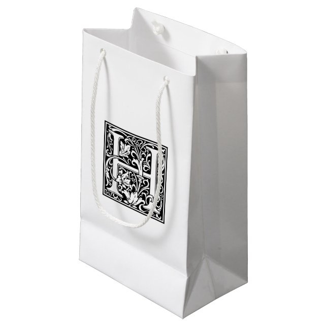 Petit Sac Cadeau William Morris Alphabet "H" (Devant Angle)