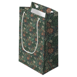 Petit Sac Cadeau William Morris Vintage Floral Rose Green Compton