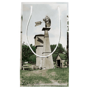 Petit Sac Cadeau Windmill Rural Farm 1890's Colorsplash Aquarelle