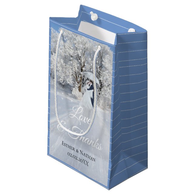 Petit Sac Cadeau Winter Wonderland Fine Art Wedding Favoriser (Devant Angle)