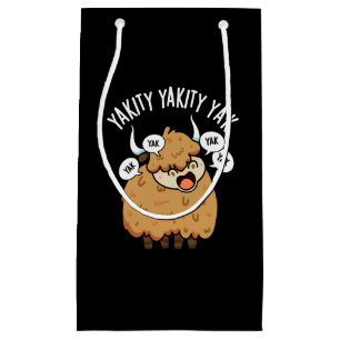 Petit Sac Cadeau Yakity Yakity Yak Blague Animale Drôle Fond Sombre