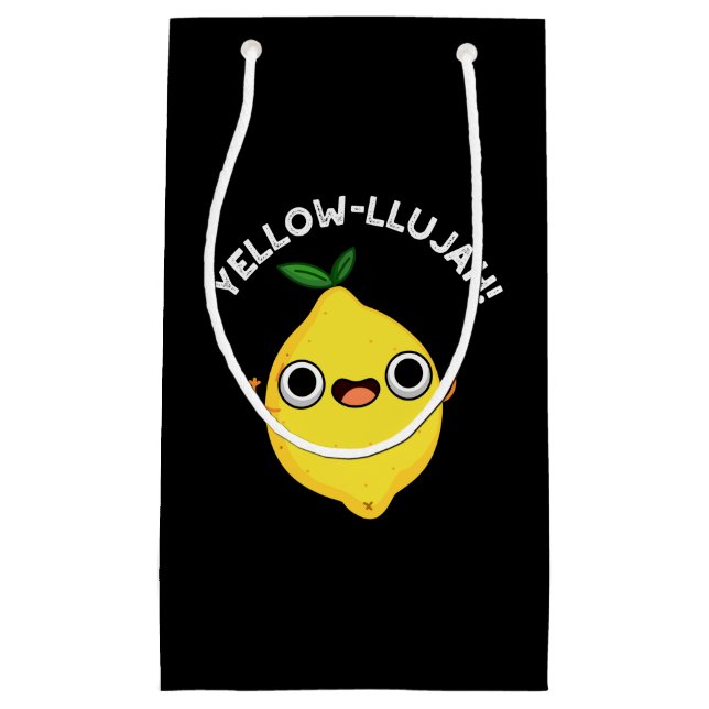 Petit Sac Cadeau Yellow-llujah Funny Lemon Pun Dark BG (Devant)