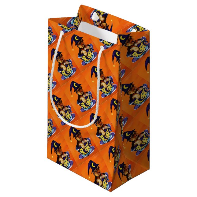 Petit Sac Cadeau Yorkie Poo Halloween (Devant Angle)