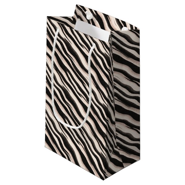 Petit Sac Cadeau Zebra raye une texture transparente + vos idées (Devant Angle)