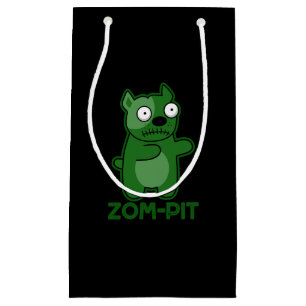 Petit Sac Cadeau Zom pit Funny Halloween Zombie Pun foncé BG