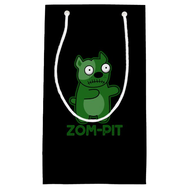 Petit Sac Cadeau Zom pit Funny Halloween Zombie Pun foncé BG (Devant)