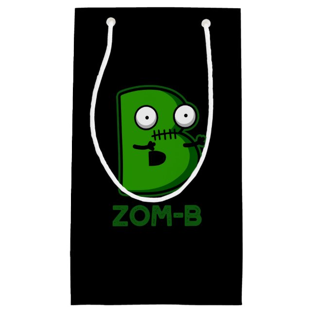 Petit Sac Cadeau Zomb-b Drôle Halloween Zombie Alphabet B Pun (Devant)