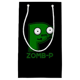 Petit Sac Cadeau Zomb-P Drôle Halloween Zombie Alphabet Pun Dark BG