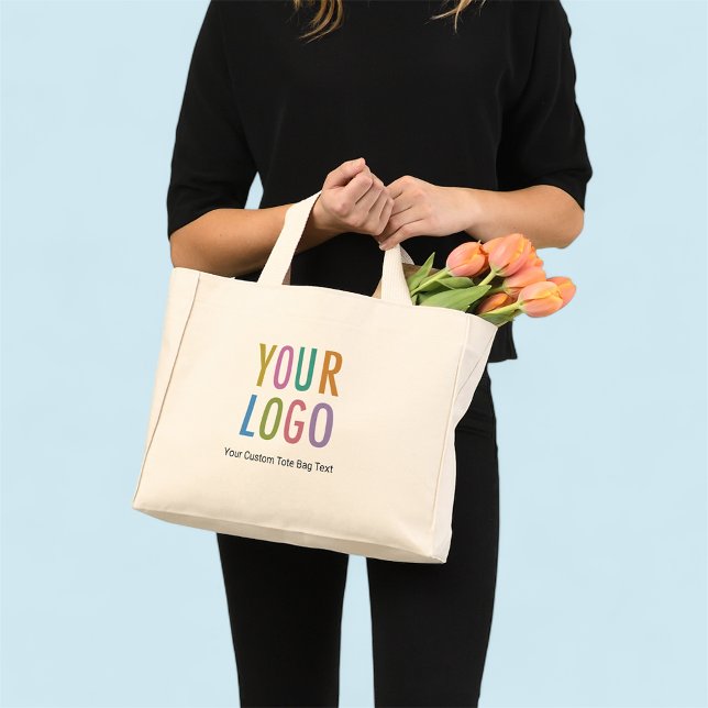 Petit Sac fourre-tout en toile de coton avec logo  (MISOOK Small Tote Bag with Logo)