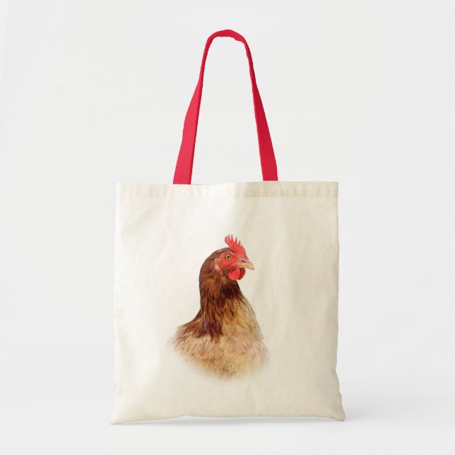 Petit sac fourre-tout rouge à budget de poule (Devant)