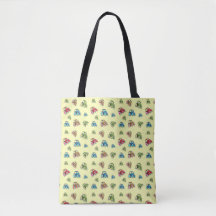 Petit Sac fourre-tout Tracteurs, Citron