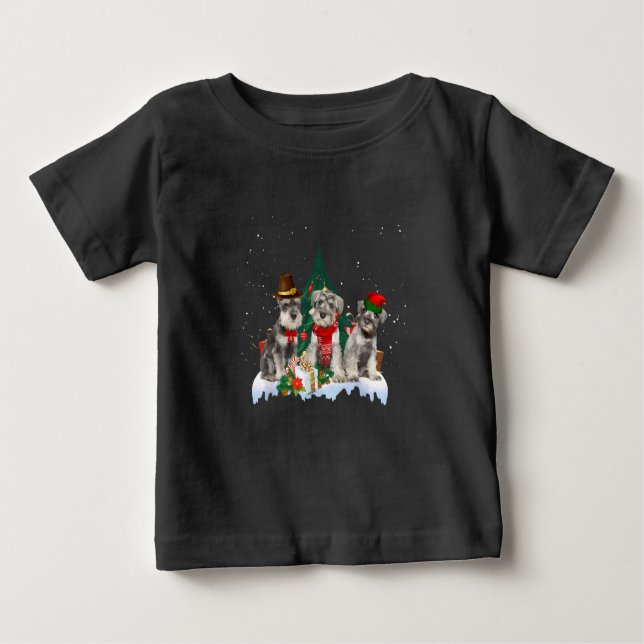 Petit Schnauzer de Noël Dog Tee T-Shirt (Devant)