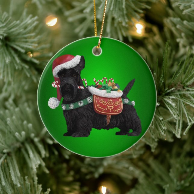 Petit Schnauzer noir chien ornement de Noël (Arbre)