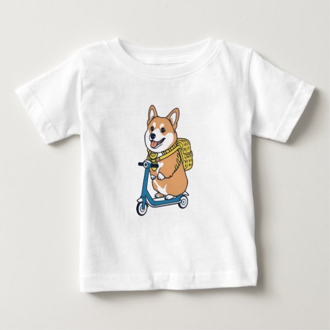 Petit Scooter Corgi T-shirt enfant (Devant)