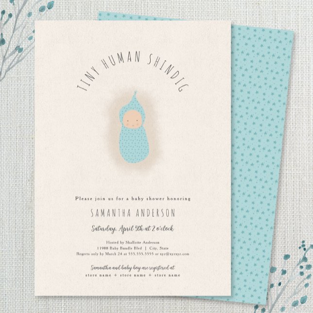 Petit shindig humain garçon Baby shower Invitation (Créateur téléchargé)