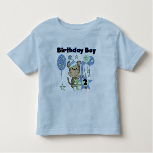 Petit Singe Avec Cadeaux T-shirts 2e Anniversaire