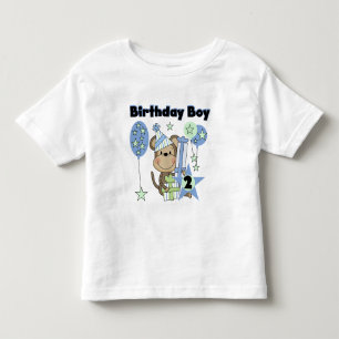 Petit Singe Avec Cadeaux T-shirts 2e Anniversaire
