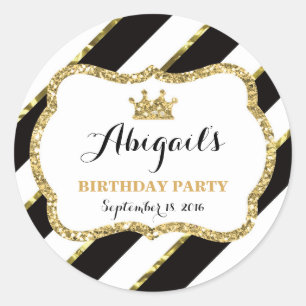 Petit Sticker Princesse, Noir, Or