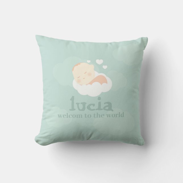 Petit sur un oreiller nuage, Nouveau bébé jeté ore (Recto)