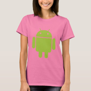 Petit T-shirt androïde de dames vertes