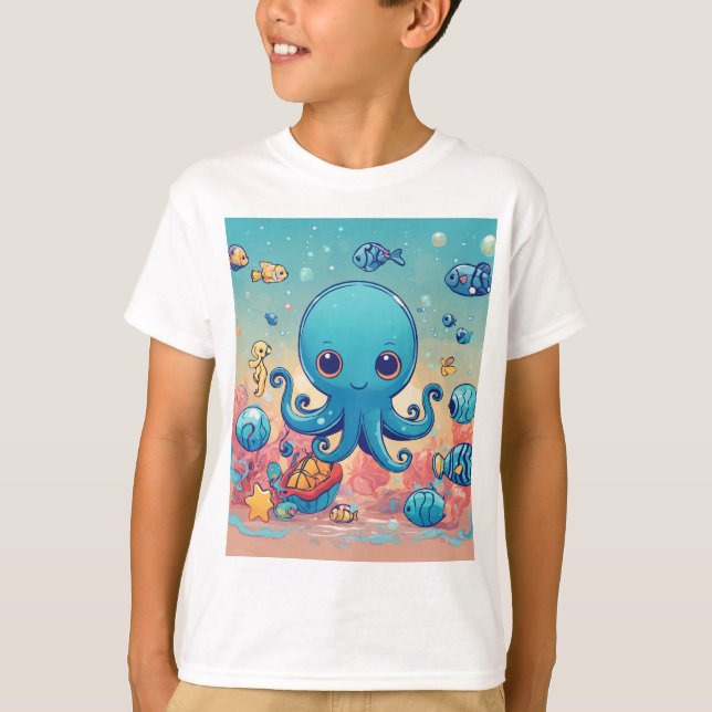Petit t-shirt de crabe mignon. (Devant)