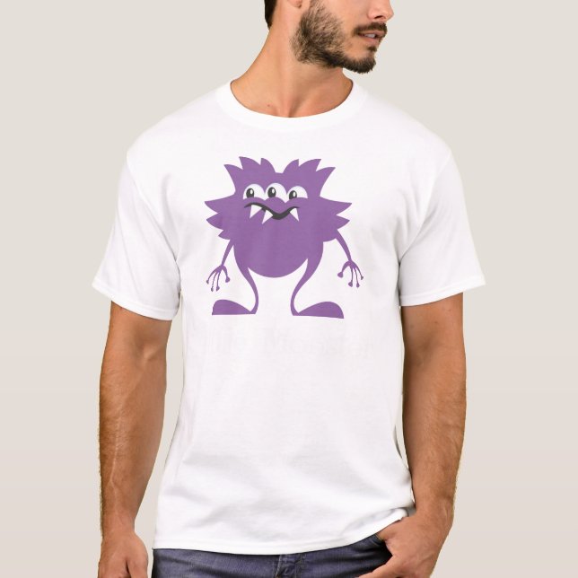 Petit T-shirt pourpre frais de monstre (Devant)