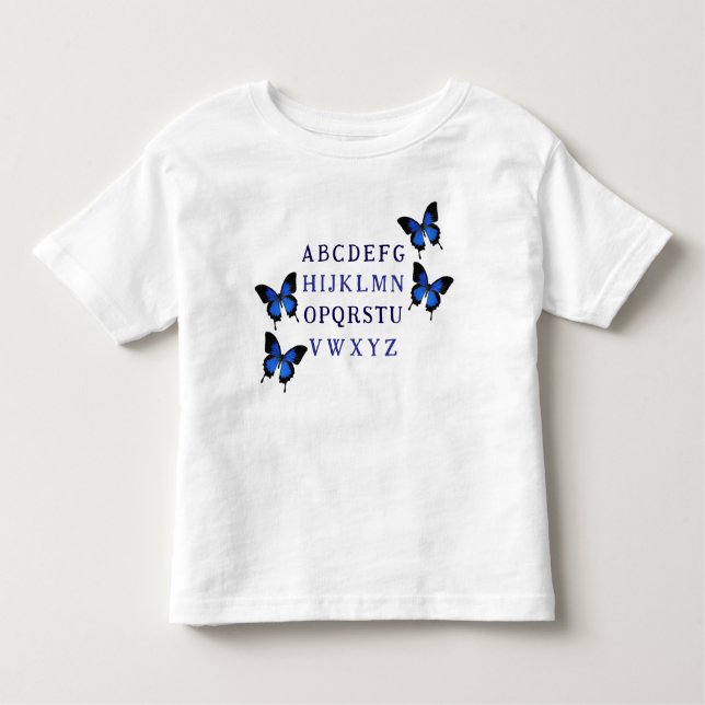 Petit T-Shirt Unisex Alphabet Butterfly Toddler (Devant)