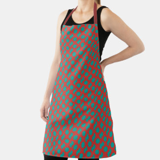 Petit tablier rouge vert Motif tout-en-un