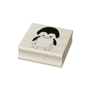 Petit tampon en caoutchouc mignon de pingouin