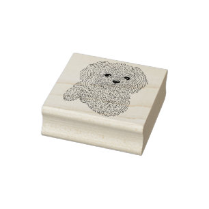 Petit tampon en caoutchouc pelucheux de chien de