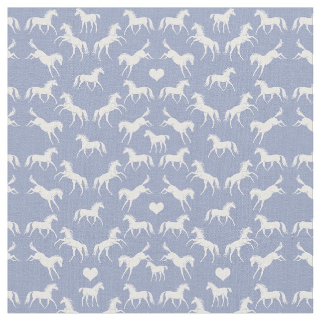 Petit tissu de bleu de chevaux blancs (Fermer)