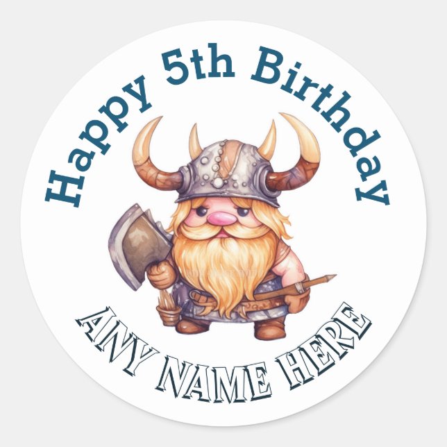 Petit Viking Étiquette Anniversaire - N'Importe Qu (Devant)