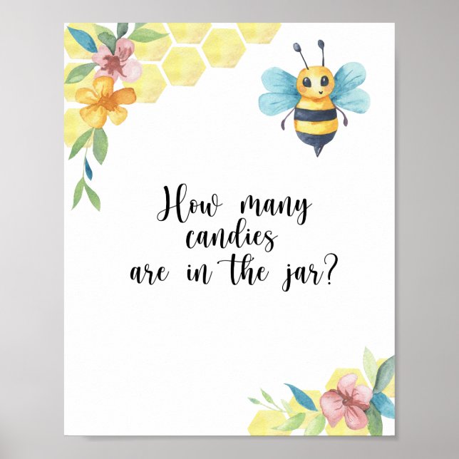 Petite abeille devine combien de bonbons Affiche (Devant)