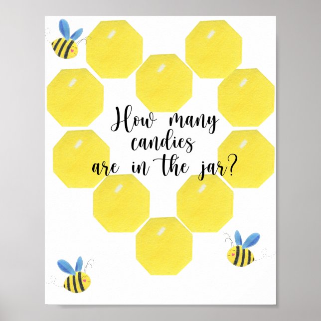 Petite abeille devine combien de bonbons Affiche (Devant)