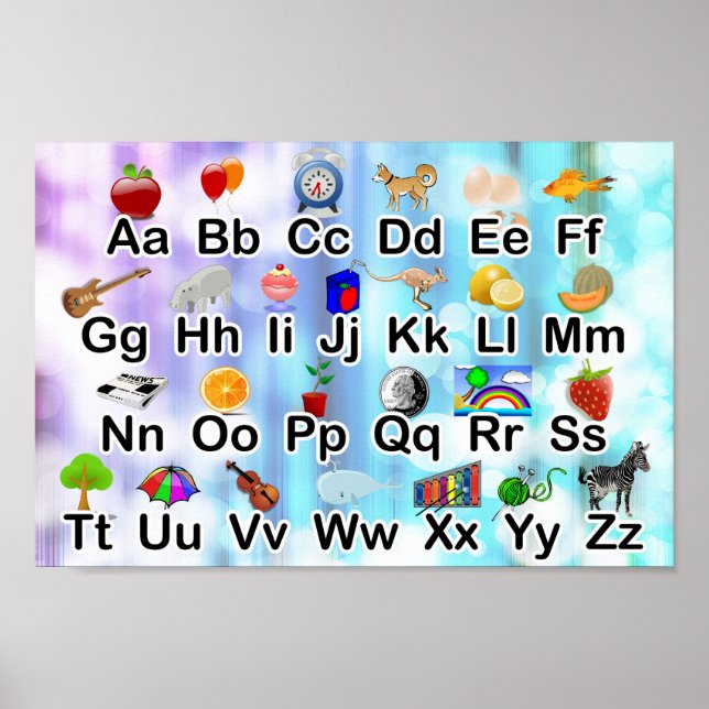 Petite affiche alphabétique ABC avec graphisme élé (Devant)