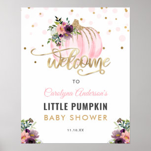 Petite Affiche de bienvenue Baby shower Citrouille