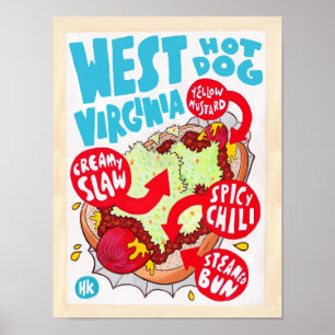 Petite affiche de hot-dog de la Virginie